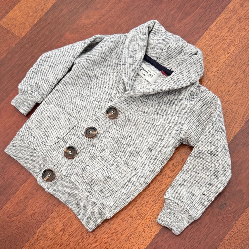 Sovereign Code Gray Kids Button-Up Sweater - Picture 5 of 8